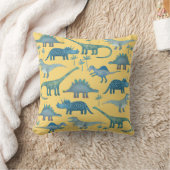 恐竜の黄色 クッション (ブランケット)