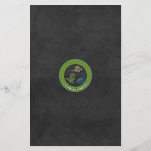 恐竜の黒板こども書絵文字ゲーム (裏面)