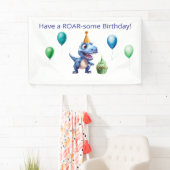 恐竜の1歳の誕生日バナーボーイ|オリジナル 横断幕 (インサイチュ)