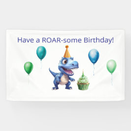 恐竜の1歳の誕生日バナーボーイ|オリジナル 横断幕