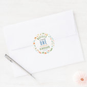 恐竜の1歳の誕生日パーティー | かわいい先史時代の ラウンドシール (封筒)
