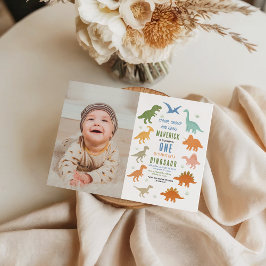 恐竜の1歳の誕生日パーティー | かわいい先史時代 招待状