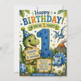 恐竜の1歳の誕生日 カード