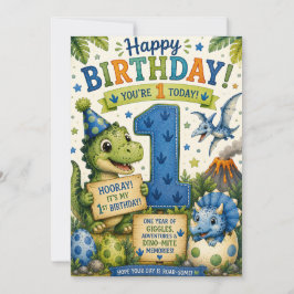 恐竜の1歳の誕生日 カード