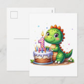 恐竜の1歳の誕生日 シーズンポストカード (正面/裏面)