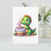 恐竜の1歳の誕生日 出欠カード (スタンド正面)
