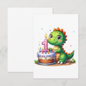 恐竜の1歳の誕生日 出欠カード (正面/裏面)
