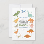 恐竜の1歳誕生日パーティー | かわいい先史時代の子供 サンキューカード (正面)