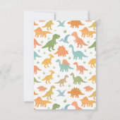 恐竜の1歳誕生日パーティー | かわいい先史時代の子供 サンキューカード (裏面)