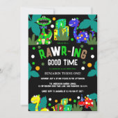 恐竜の1歳誕生日パーティー 招待状 (正面)