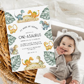 恐竜の1歳誕生日ワンサウルス・パーティーの写真 招待状