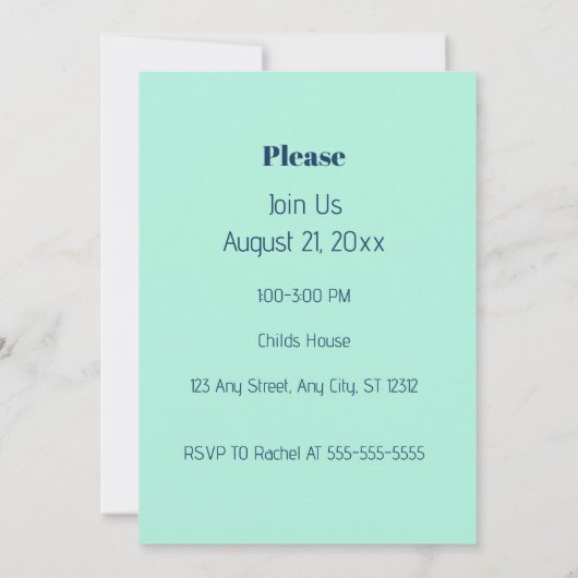 恐竜の1歳誕生日 招待状 (裏面)