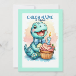 恐竜の1歳誕生日 招待状