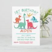 恐竜の1歳誕生日 招待状 (スタンド正面)