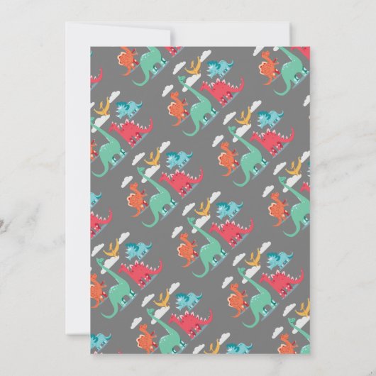 恐竜の1歳誕生日 招待状 (裏面)