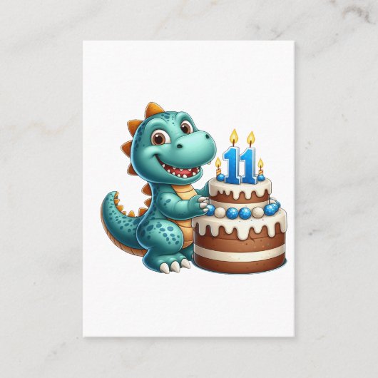 恐竜の11歳の誕生日 コーリングカード (正面)