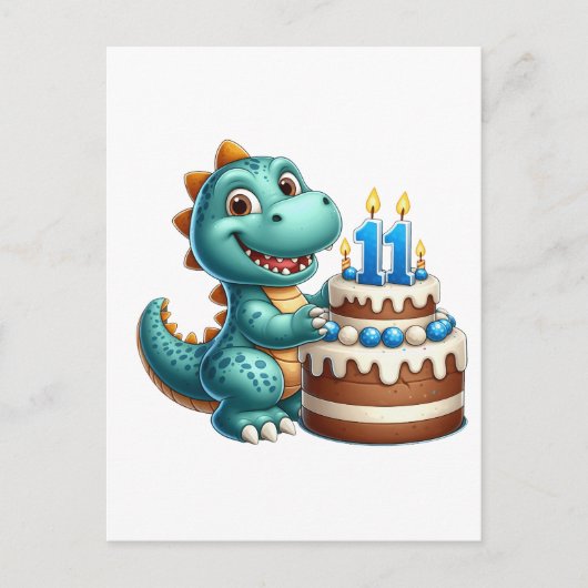 恐竜の11歳の誕生日 シーズンポストカード (正面)
