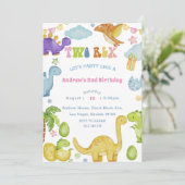 恐竜の2歳の誕生日パーティー招待状 招待状 (スタンド正面)
