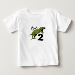 恐竜の2歳の誕生日子供用Tシャツ - かわいい服 ベビーTシャツ