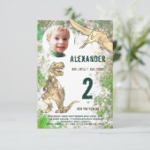 恐竜の2歳誕生日パーティーの予算 招待状 (スタンド正面)