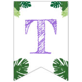 恐竜の2番目の誕生日パープルティラノサウルスレックス バンティングフラッグ (第1の旗)