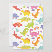 恐竜の3つのレックスかわいい女の子ピンクパーティー 招待状 (裏面)