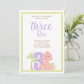 恐竜の3つのレックスパーティの招待状 招待状 (スタンド正面)