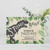 恐竜の3レックス誕生日招待状ボーイディノ 招待状 (スタンド正面)