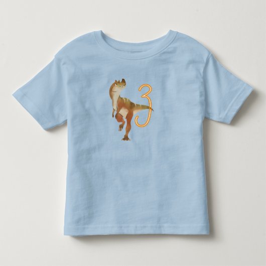 恐竜の3歳の誕生日 トドラーTシャツ (正面)
