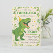 恐竜の3歳の誕生日 招待状 (スタンド正面)