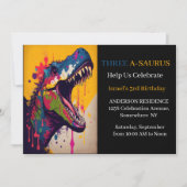 恐竜の3歳誕生日パーティー 招待状 (正面)