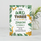 恐竜の3番目の誕生日招待状、恐竜の招待状 招待状 (スタンド正面)