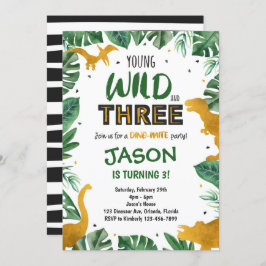 恐竜の3番目の誕生日招待状、恐竜の招待状 招待状