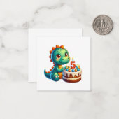 恐竜の5歳の誕生日 ノートカード (正面/裏面インサイチュ)