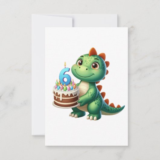 恐竜の6歳の誕生日 出欠カード (正面)
