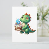 恐竜の6歳の誕生日 出欠カード (スタンド正面)