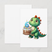 恐竜の6歳の誕生日 出欠カード (正面/裏面)