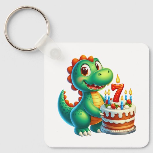 恐竜の7歳の誕生日 キーホルダー (正面)