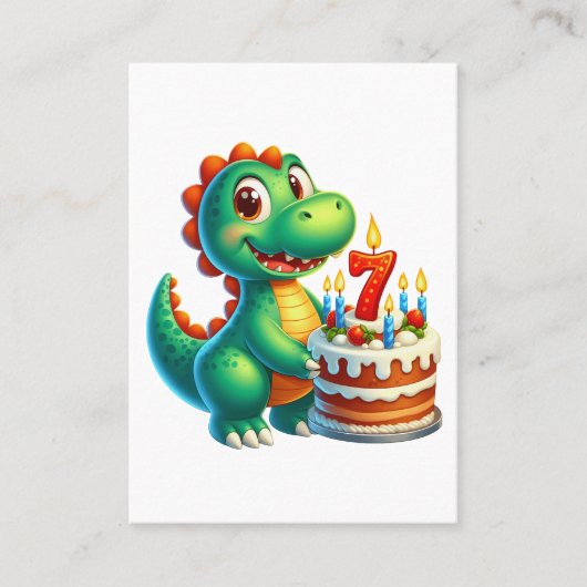 恐竜の7歳の誕生日 コーリングカード (正面)