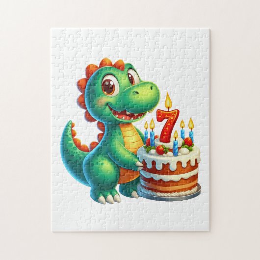 恐竜の7歳の誕生日 ジグソーパズル (縦)