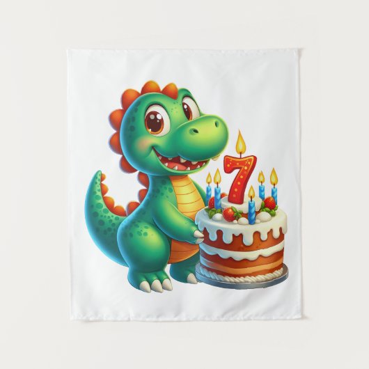 恐竜の7歳の誕生日 タペストリー (正面)