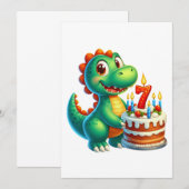 恐竜の7歳の誕生日 ノートカード (正面/裏面)