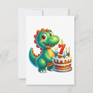 恐竜の7歳の誕生日 ノートカード