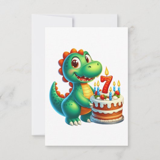 恐竜の7歳の誕生日 ノートカード (正面)