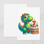 恐竜の7歳の誕生日 ノートカード (正面/裏面)