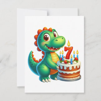 恐竜の7歳の誕生日 招待状