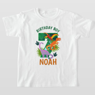 恐竜の7番目の誕生日の幼児のTシャツ Tシャツ