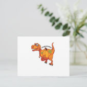 恐竜のPumpkasaurusハロウィンの感謝祭 シーズンポストカード (スタンド正面)