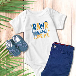 恐竜のRawrは愛してるという意味だよ かわいい男の子ベビー ベビーボディスーツ