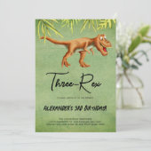 恐竜のTレックスの誕生日パーティー 招待状 (スタンド正面)